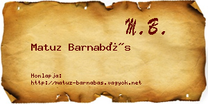 Matuz Barnabás névjegykártya
